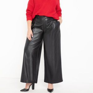 Eloquii Vegan Leather Wide Leg Pant
